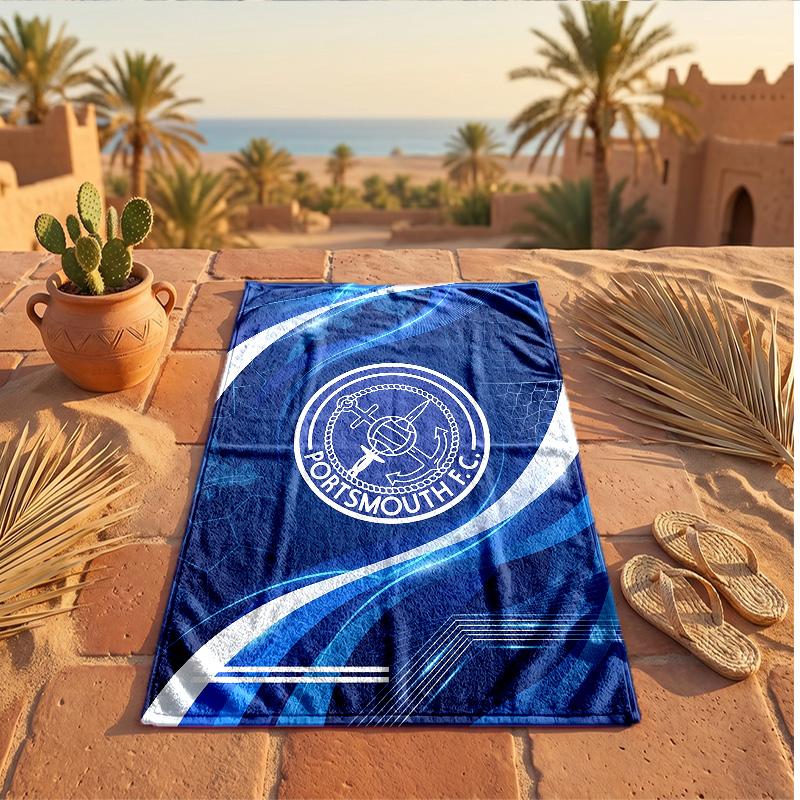 Asciugamano da Spiaggia in Microfibra con Stampa Portsmouth FC Asciugatura Rapida Assorbente Grande Asciugamano per Spiaggia Nuoto Viaggio