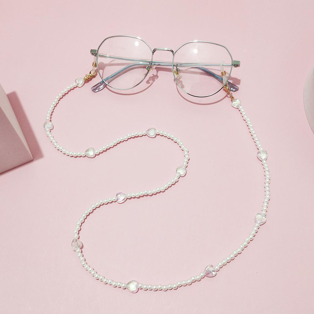 

Простая жемчужная цепочка-маска, многофункциональные наушники, анти-потерянный ремешок, ожерелье, цветная цепочка для очков любви B