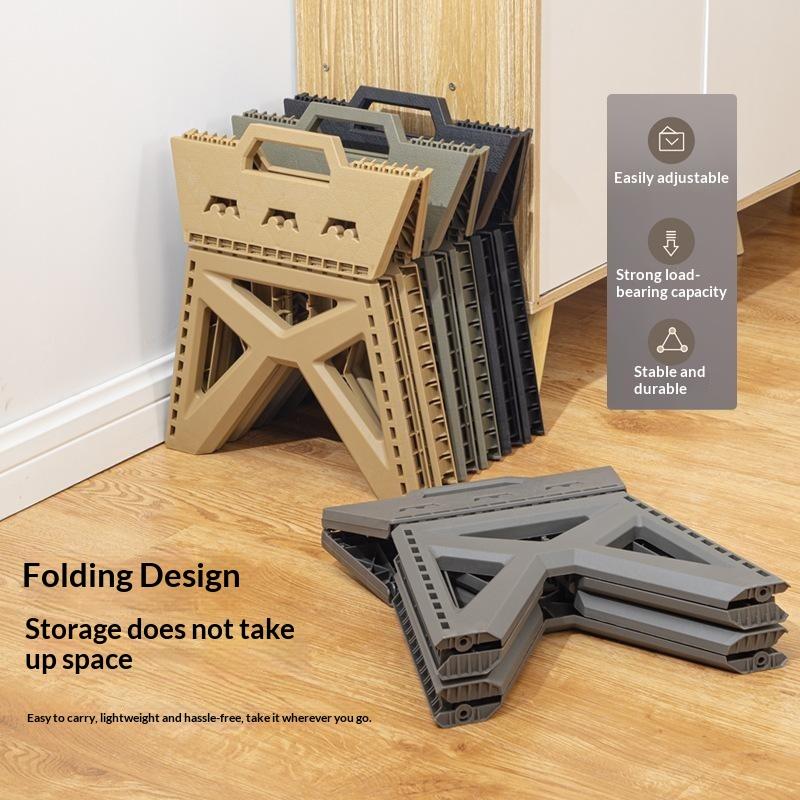 Portable Plastic Folding Stool Outdoor Camping Fishing Chair Small Compact Household Stool Thickened Load Bearing Foldable Bench
