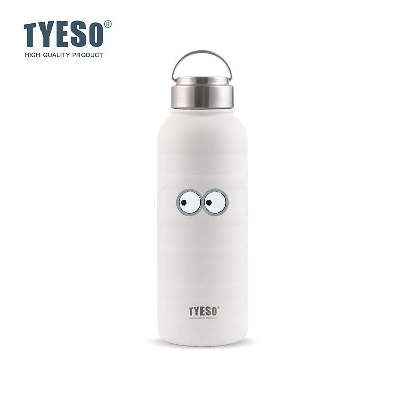 Tyeso 1000ml Large Capacity Vacuum Flasks Stainless Steel Thermos Mug Thermal Tumbler Drinks Cup Water Bottle Portable Thermoses with Eye Sticker