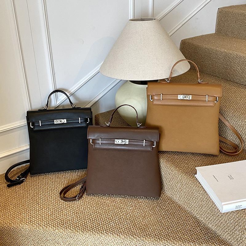 Ryggsekk med retro tekstur høsttrend mote retro ryggsekk bærbar skulderveske