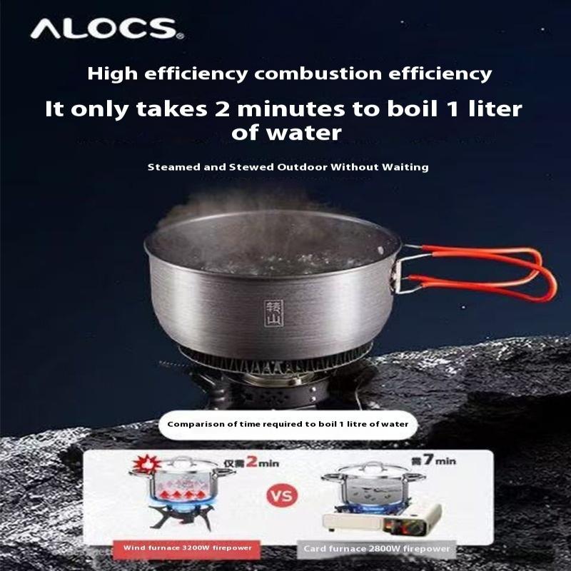 ALOCS Outdoor Camping 3200W Split Stove - Copper Burner, 320g Ultralight High Altitude Camping/Hiking