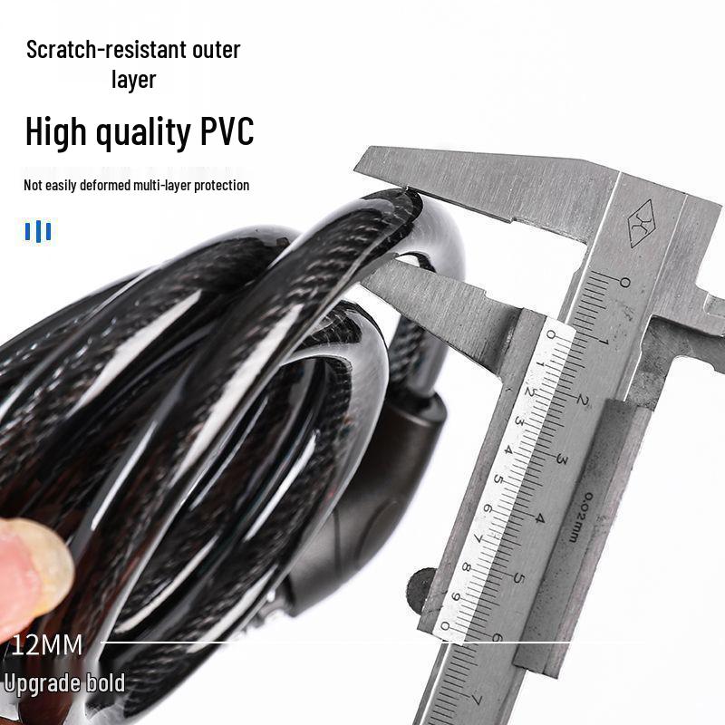 Anti-theft Combination Bike Lock: Portable Steel Cable for Mountain and Electric Bikes