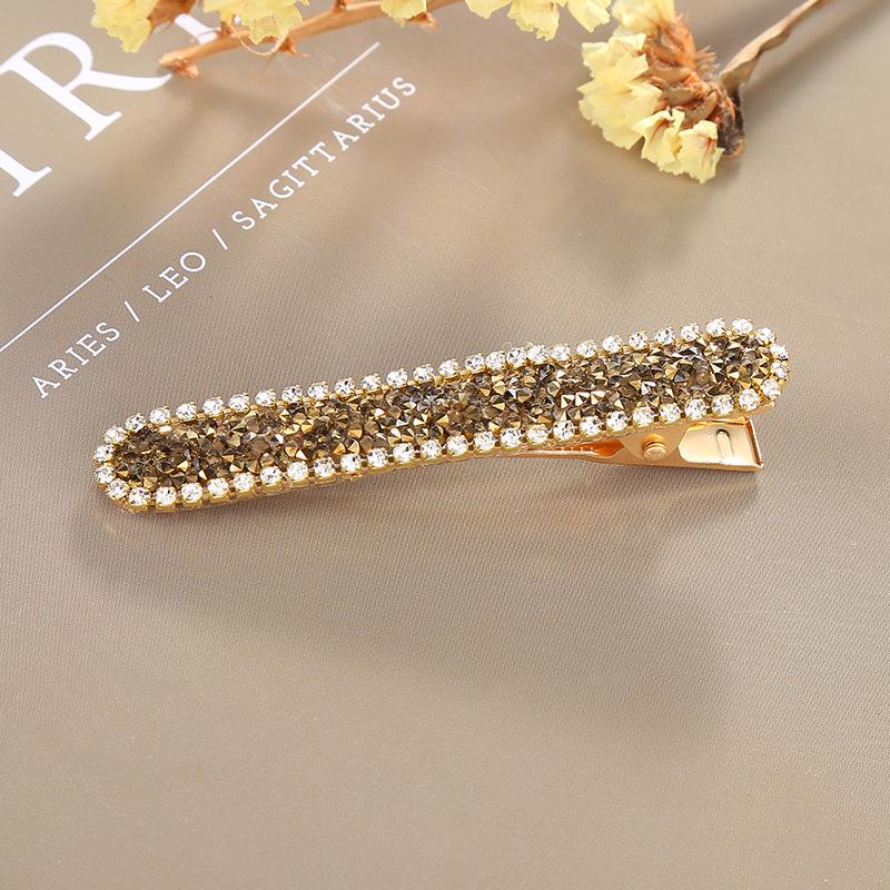 Korean Colorful Rhinestone Hair Clip, Long Duckbill, Simple Bangs & Side Clip for Women
