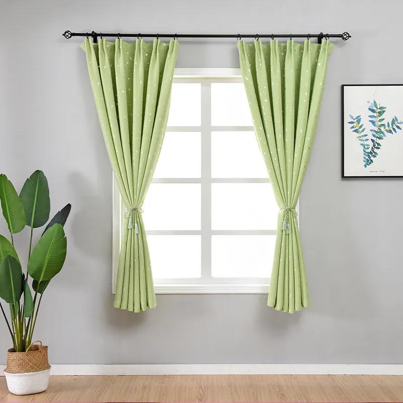 WTEMPO 2PCS Roman Modern Semi-Blackout Curtain Embroidered Dream Star Curtains Kitchen Window Bedroom Curtains Home Decoration