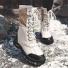 COOJOY Snow Boots with Boa Thick and Size 41 Women's High-Top Lining, Sole, Beige,