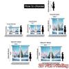 2pcs,Curtains Christmas Tree Snowy Mountains (2) Popular Curtain Cloth Machine Washable Fabric Curtains Festive Perfect for