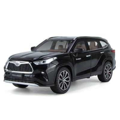 Toyota Highlander SUV-Modellauto im Maßstab 1/24, Spielzeugauto aus Zinklegierung, audiovisuelles Geschenk für Kinder für Jungen und Mädchen