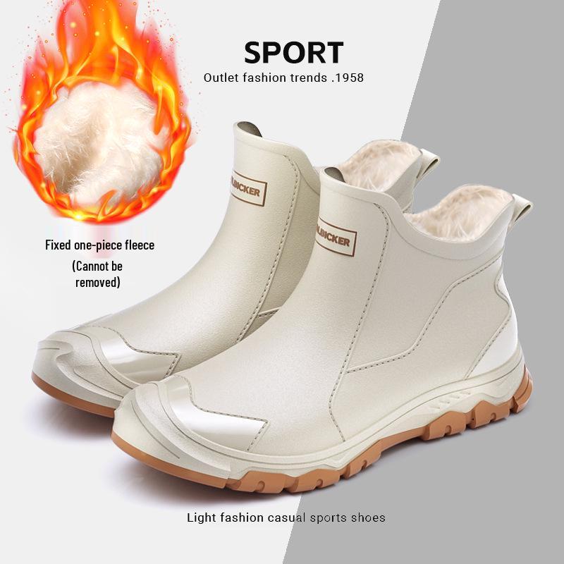Stivali da Pioggia Impermeabili Taglie Forti da Uomo Foderati in Pile Antiscivolo Calzature Invernali da Esterno Scarpe Resistenti per Attività di Pesca