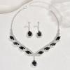 Jewelry, Luxury Sparkling Diamond Super Beauty Necklace Earrings Jewelry Two-Piece Set