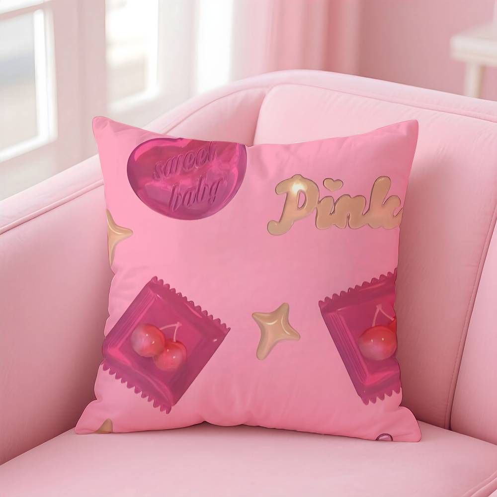 sweet pink candy Pillow Case pattern printing pillowcase living room sofa cushion cover bedroom room decor