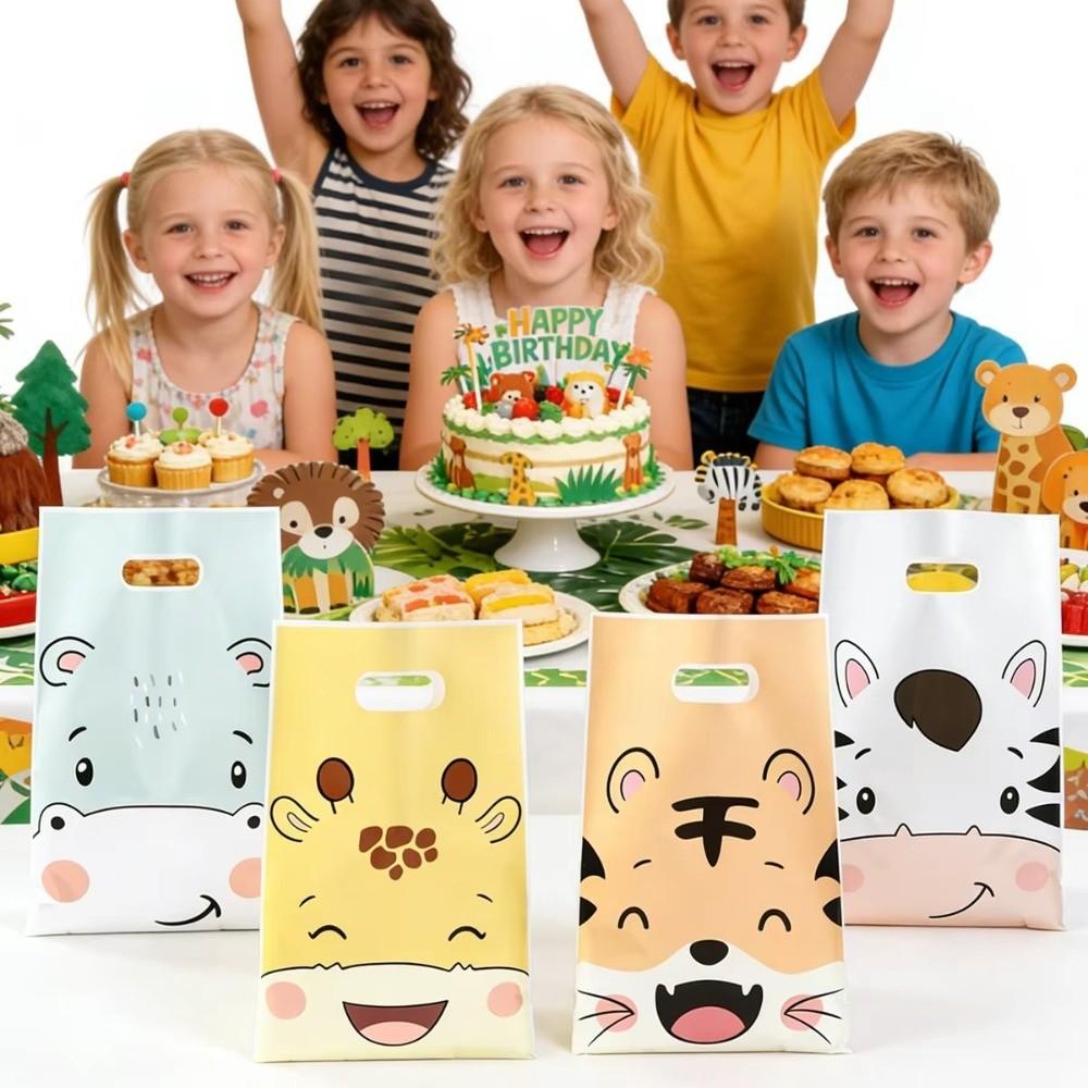 10/25/50Pcs Giraffe Tiger Birthday Goodie Bag Party Supplies Bags Kids Birthday Party
