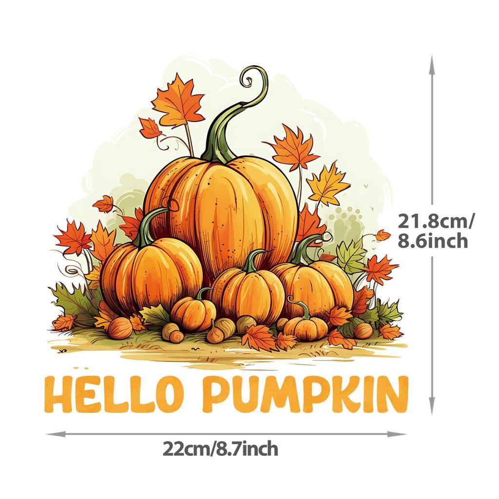 Autumn Pumpkin Thermal Sticker Patch A-Level Washable Diy Hoodies Tops Thermal Press Vinyl Clothing Badges Patches Hot