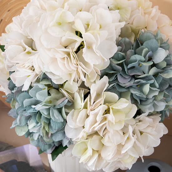 Simulation Hydrangea Beautiful Single Branch Non-withering Artificial Hydrangea Flower Wedding Hand Fake Hydrangea Flower Simulation Hydrangea