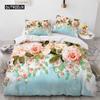 Flower Duvet Cover Set Microfiber Red Rose Bedding Set King Size Floral Print for Valentine's Day Mother's Day Soft Quilt Cover