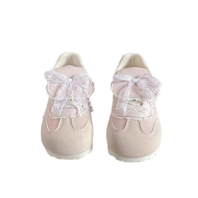 Little white shoes women's net shoes 2025 new summer breathable mesh soft sole not tired feet lace versatile with skirt casual