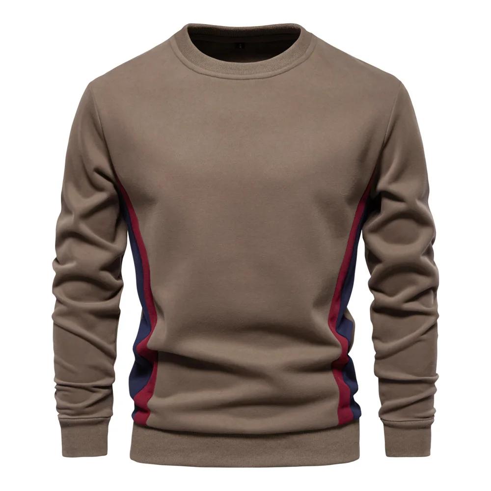 Men's Casual Slim Round Neck Sports Pullover New Autumn Men's Long-sleeved Spliced Sweatshirt