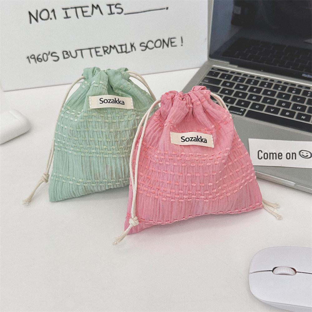 Cute Drawstring Storage Bag – Fresh Summer Small Cloth Bag for Sundries, Lipstick, or Travel Essentials