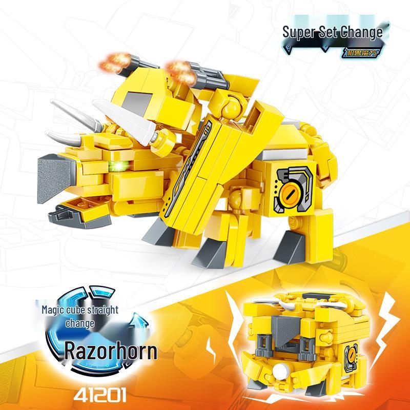 Qimeng Robot Beast Building Blocks: Swift Tyrannosaurus & Thunder Phantom Dragon 41201-412206 Series.