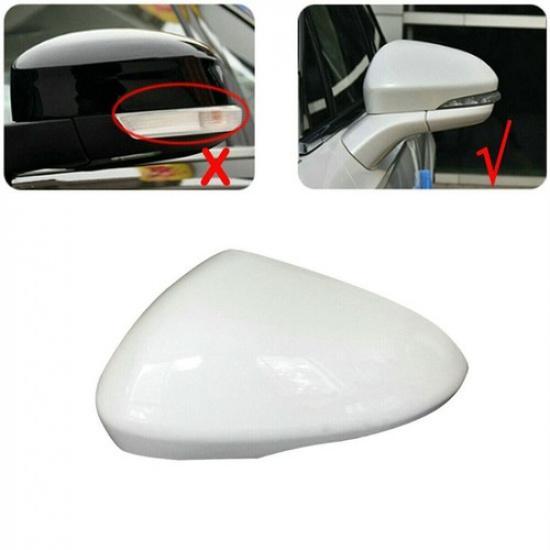 1x White Car Left Driver Side Mirror Cover Cap Replace For Ford Fusion 2013-