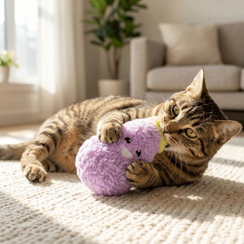 Eggplant Shaped Squeaky Dog Toys Adorable Interactive Cat Toys Cat Teaser Toy Entertainment