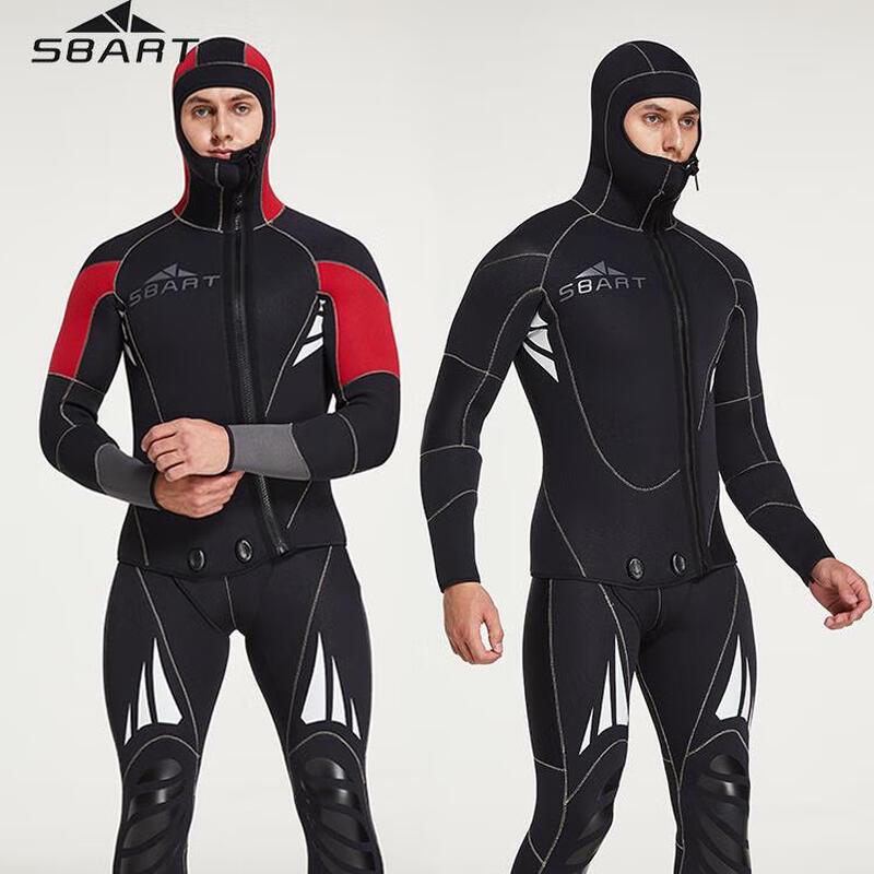 SBART 5mm Rubber Scuba Diving Wetsuit Set