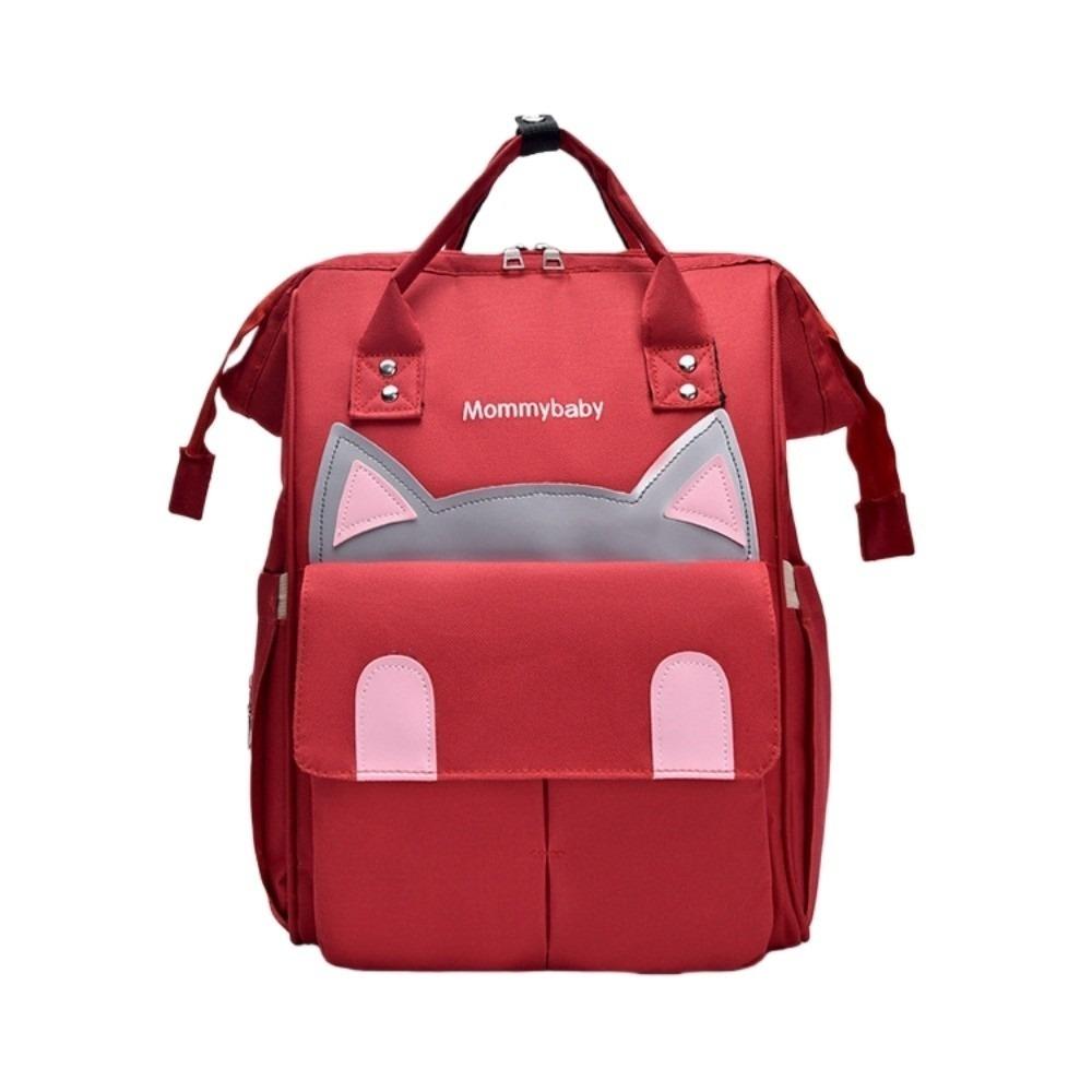 

Oxford Cloth Cat Ears Mommy Bag Multifunctional Maternity Travel Bag Simple Diaper Backpack Travel красный