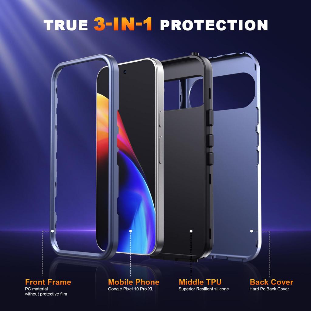 Matte Hautgefühl Google Pixel 10 Pro Hülle - Grenzüberschreitendes Neues Drei-in-Eins-Design