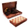 AIA UB Magnetic Wood Grain Plastic Chess Set - Portable Folding Board for Competition and Training, Available In Small and Large Sizes