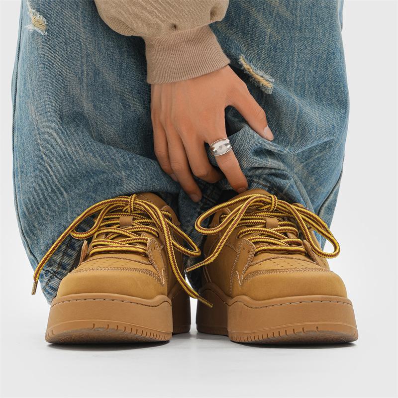 Rainbow color board shoes for men and women 2025 new breathable platform bread shoes heightening couple shoes sports casual shoes