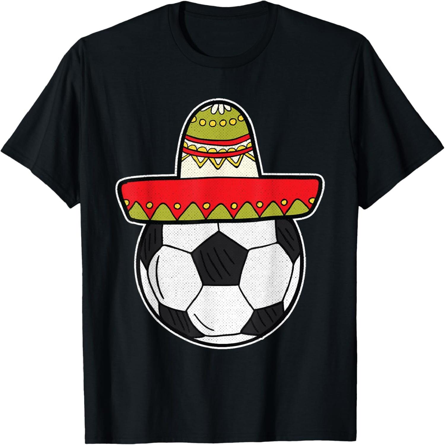 Soccer Cinco De Mayo Cool Sombrero Party Mexican Fiesta T-Shirt S разноцветный