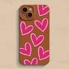 Luxury Red Love Heart Soft Silicone Phone Case For iPhone 15 14 13 12 11 Pro Max Mini XR X XS Max 7 8 Plus Matte Back Cover