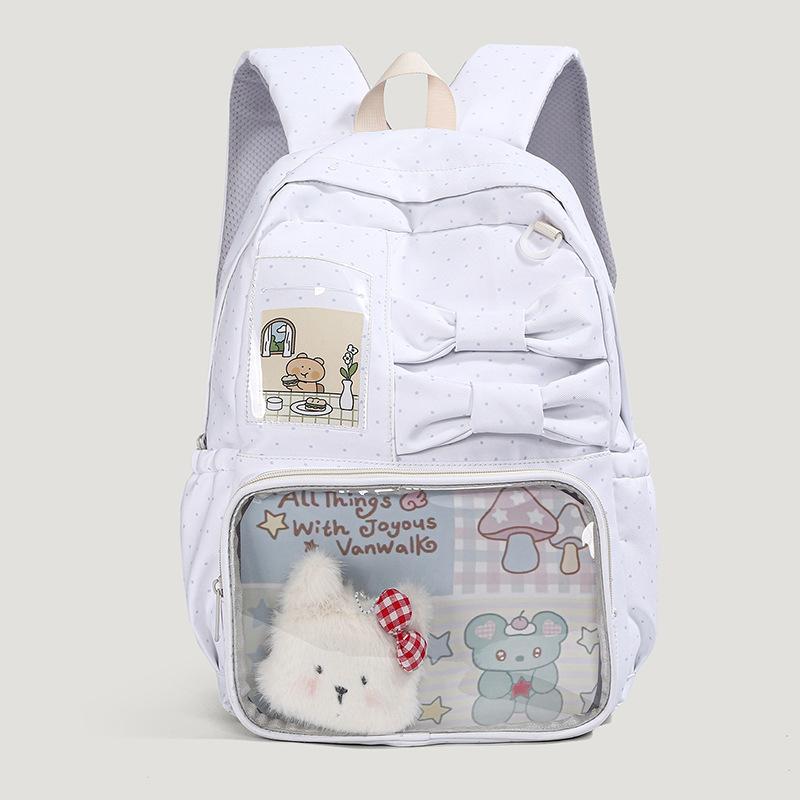 Schoolbagins Wind Large Capacity Junior High School Student School Bag Female Korean Edition Girl Transparent Backpack Personalized Versatile Campus