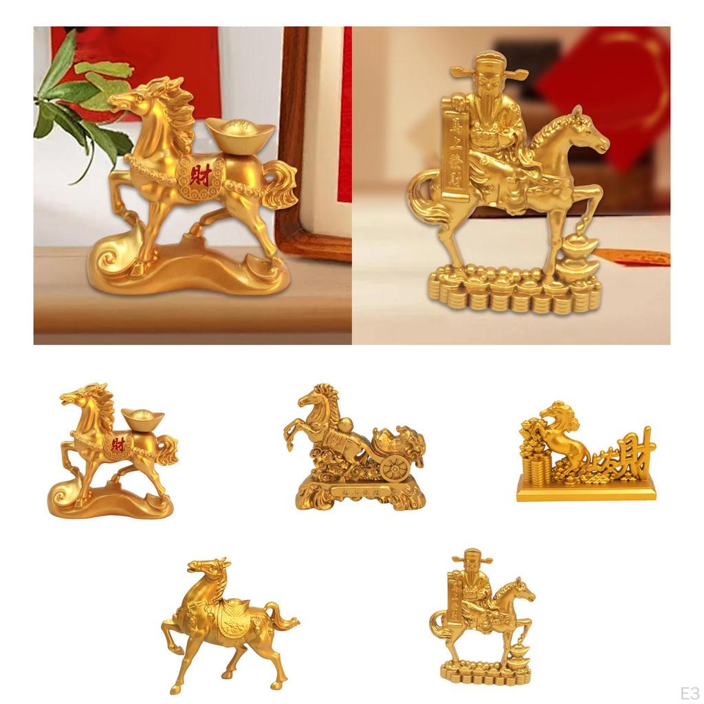 Chinese Horse Statue Animal Sculpture Table Decoration Alloy Home Decor Figurine for Bookcase