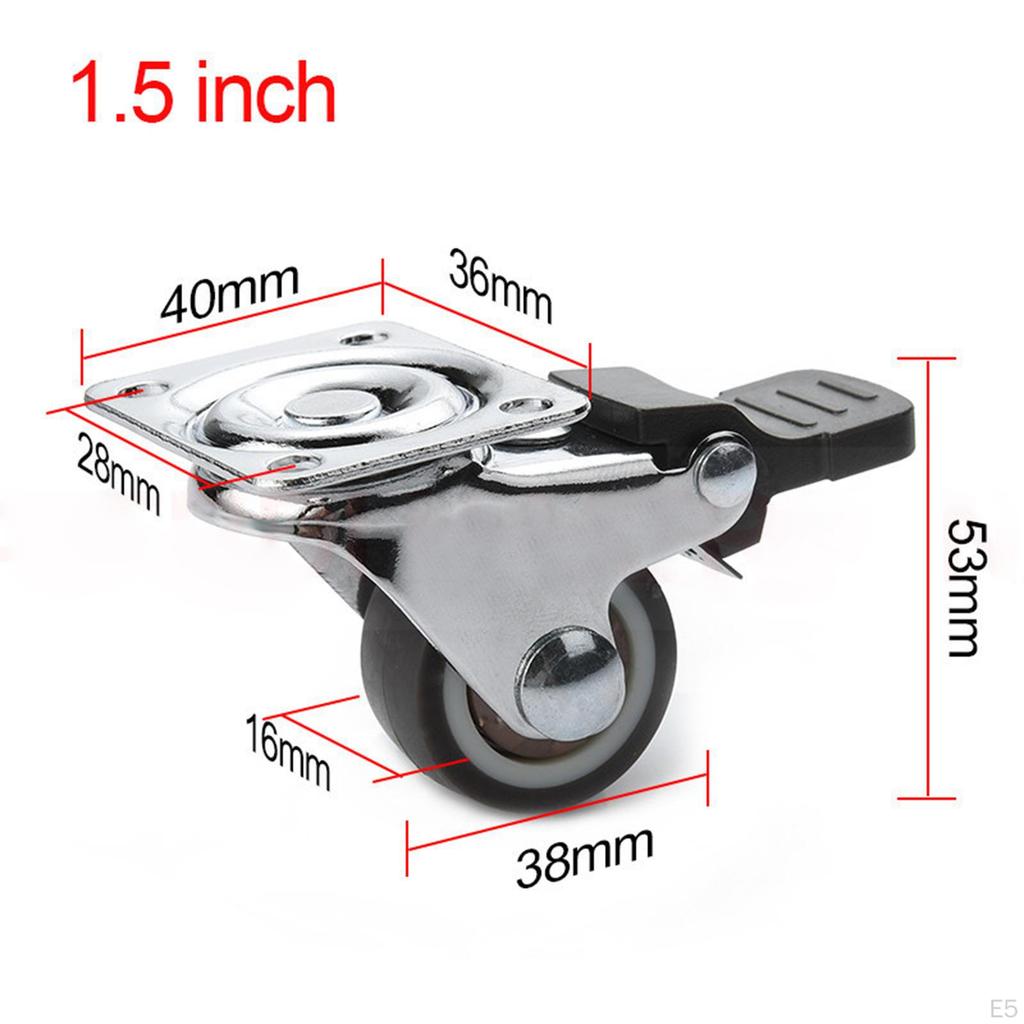 Heavy Duty Swivel Caster Wheel Set with Brake for Furniture Protection
