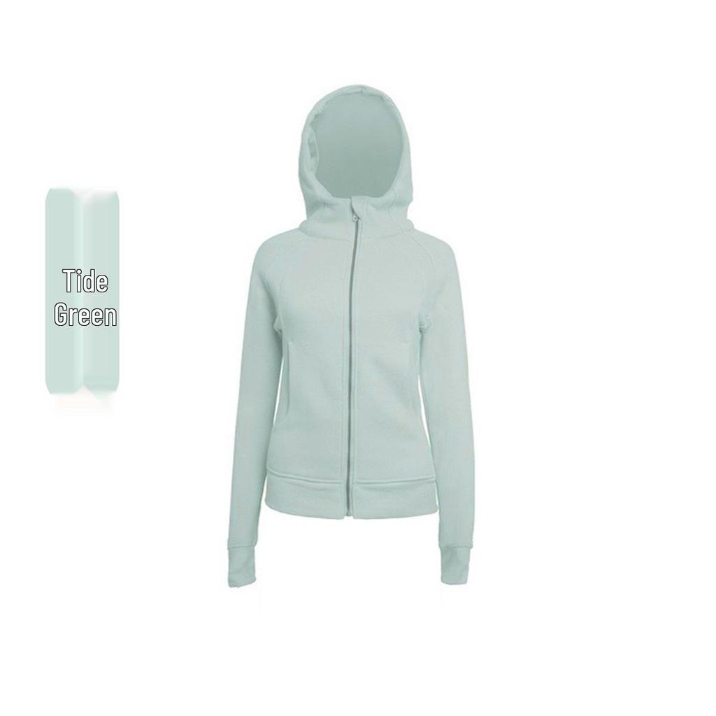 Luqilulu Women's Winter Plus Velvet Warm Hooded Slim Fit Outdoor Sports Jacket