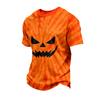 Heren Casual T-shirt met Korte Mouwen en Halloween Print voor Feestdagen