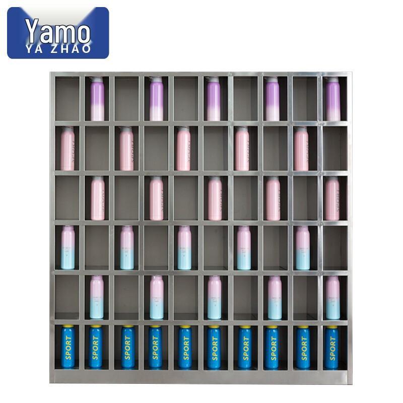 Stainless Steel Multi-Compartment Cup Storage Cabinet