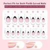 150Pcs Black French Tip Gel Nail Tips Short Coffin Shape Press on Nails Short for Women False Nails 15 Sizes