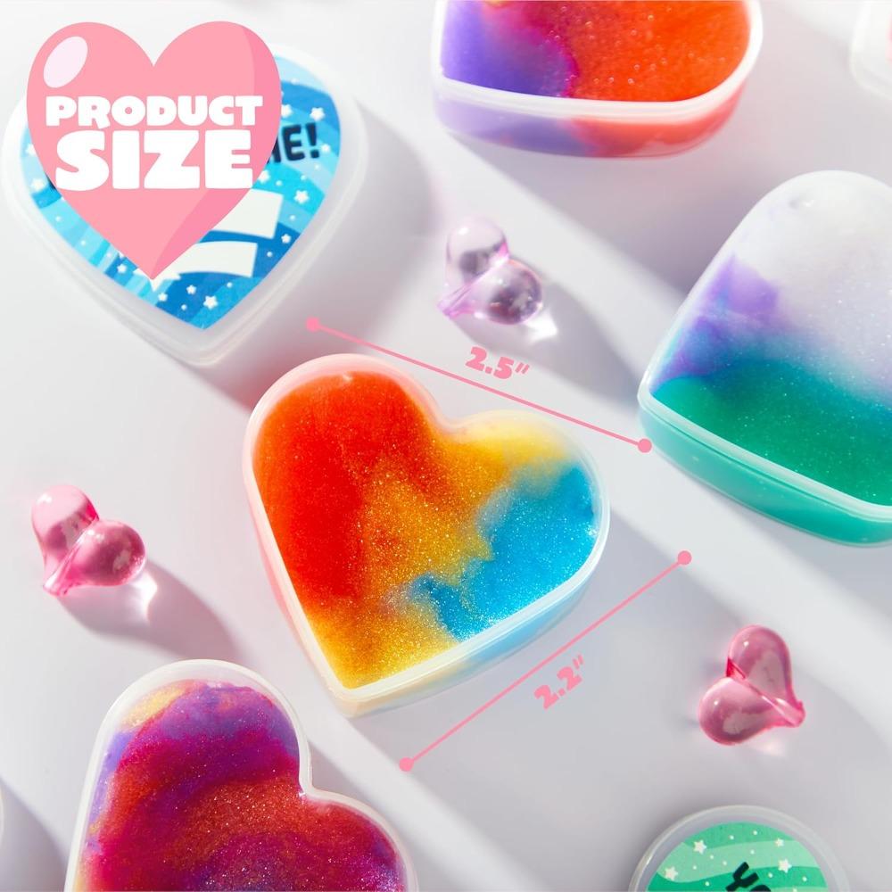 JOYFY 30 Stück Valentinstag Galaxie Schleim Herzen für Kinder Valentinstag Klassenzimmer Austauschpreise Partygeschenke Valentinstagsgeschenke