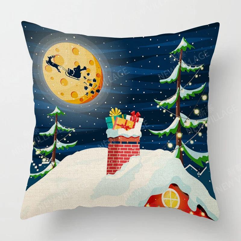 Decorative Cushion Home Living Room Decor Throw Pillow Cover 40*40 40X40Cm 60X60Cm 45X45Cm 50X50Cm Plant Winter Merry Christmas
