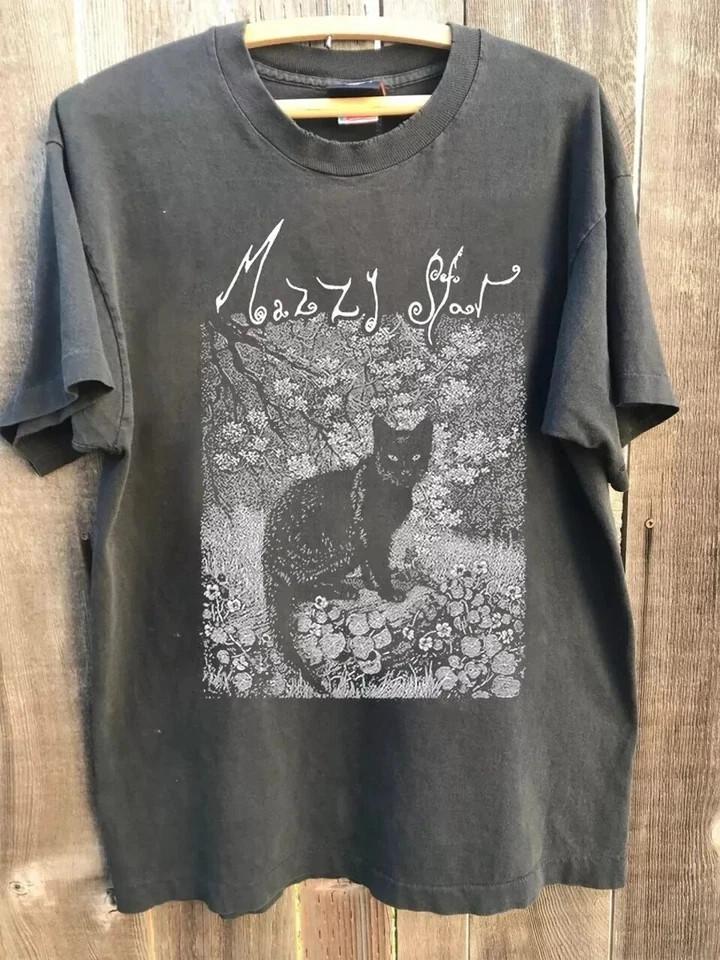 Mazzy Star Cat Tshirt Short Sleeve Charcoal Classic Style Tshirt S5XL S130 Unisex T-Shirt XL