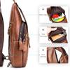 STEEL LION Men's Genuine Leather Breast Bag, First-layer Cowhide Chest Bag, Retro Casual Style Shoulder Bag.