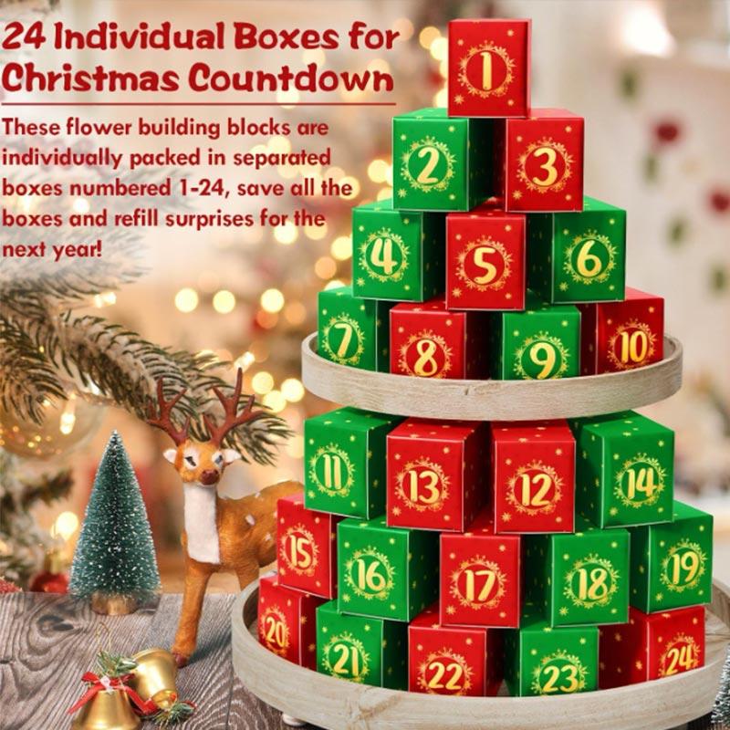 Flower Bouquet Building Blocks Christmas Advent Calendar 24 Days Sunflower Christmas Countdown Calendars With 24 Types Flowers