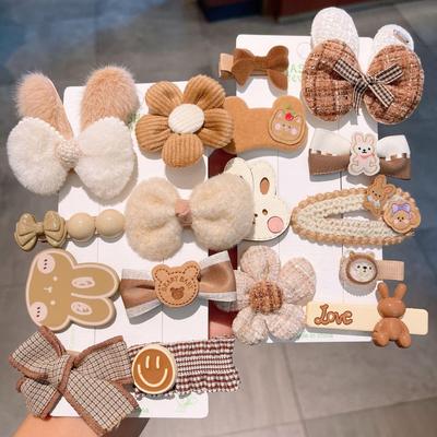 Milk Coffee Color Hair Clips for Baby Girls - Cute Side Clips and Bangs Hairpins