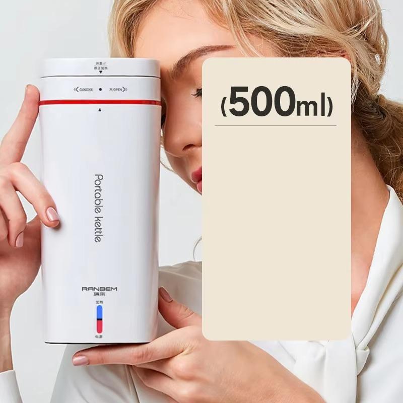 Electric Mug 1PC Boiling Water 500ML Portable Stainless Steel Small Mini Travelling Dormitory Thermos Hot Water Kettle