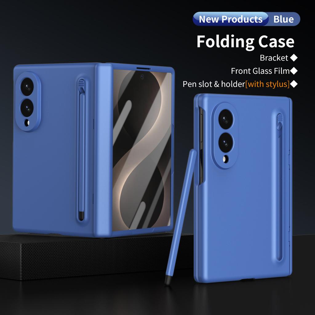 Für Samsung Galaxy Z Fold 8 Wide Case, Scharnierschutzhülle + Bildschirmschutzfolien mit Stift- und Stiftehalter