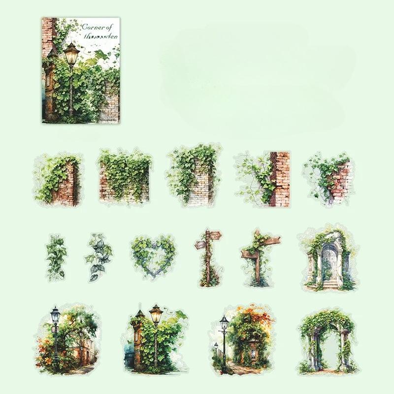 

30 листов Красивые наклейки на тему сада Элегантные садовые сцены для украшения ручного блокнота, коллажа для скрапбукинга