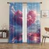 2pcs Fenyun Lake Scenery Gradient Curtains   Dreamy Healing   Bedroom and Living Room   Drawbar Pocket Decoration