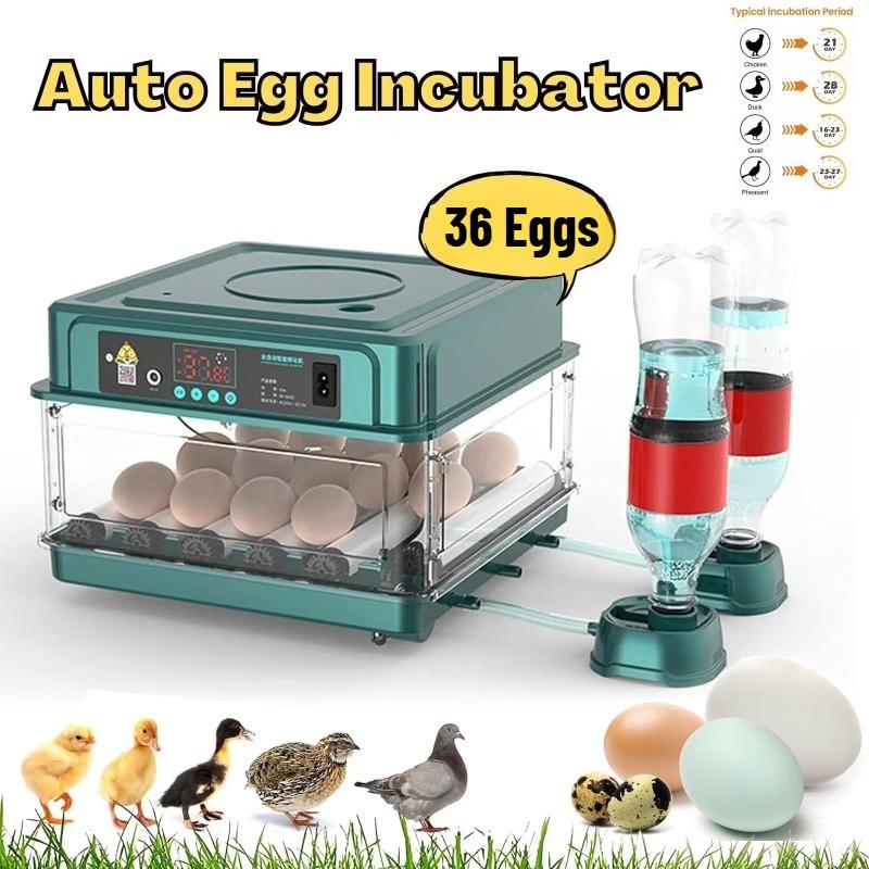 9/15/24/36 Automatic All-in-One Egg Incubator Intelligent Incubator Egg Hatching with LED Candler Poultry Duck Hatching Machine